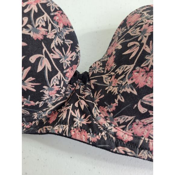 Fig Pink Floral Full Figure Convertible Adjustable Underwire T-Shirt Bra Sz 34B - Picture 4 of 7